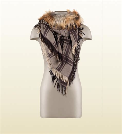 gucci scarves with fur trim